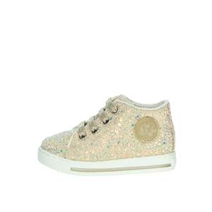 Sneakers da ragazza Falcotto in tela glitterata platino, taglia 28 - Product Image 1