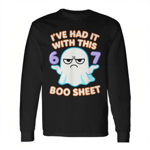 Camiseta de manga larga Boo Sheet 6 7 Meme para disfraz de Halloween - Product Image 2