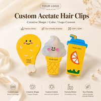 Pinces à cheveux personnalisées fantaisie en forme de bec de canard, différentes formes et tailles, mignonnes, dessin animé, personnalisables, en acétate de cellulose, fabricant