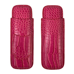 Portasigari in Pelle PU, Scatola Portatile per Sigari con 2 Tubi, Contenitore da Viaggio con Tagliasigari, Vendita all'Ingrosso - Product Image 4