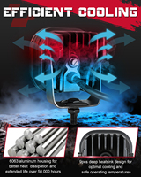 Feux de pare-chocs LED en aluminium de 3 pouces Plug & Play tout-terrain avec puces IP68 étanches, lumière blanche 12V, neufs pour VTT UTV