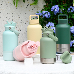 Botol air anjing portabel 3 in 1, mangkuk minum Stainless Steel untuk perjalanan portabel 34oz, botol air anjing dan anak anjing - Product Image 4