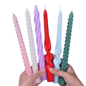 Lot de 3 bougies spirales colorées pour la décoration de la table à manger, des mariages et des fêtes, pour une ambiance élégante - Product Image 1