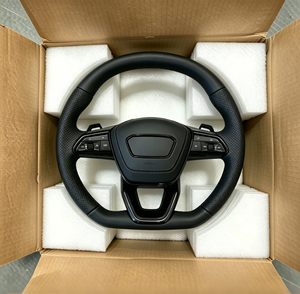 Volante Deportivo de Fondo Plano en Cuero Perforado con Palanca de Cambios para <span class=keywords><strong>Audi</strong></span> A3 A4 A5 A6 A7 <span class=keywords><strong>Q3</strong></span> Q5 Q7 - Product Image 6