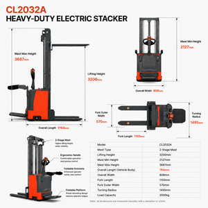 รถยกไฟฟ้าแบบยืนขับ ขนาด 2.0 ตัน ยกสูง 3.2 เมตร สำหรับคลังสินค้า - Product Image 6