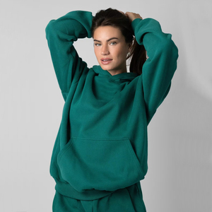 Tùy Chỉnh Của Phụ Nữ Quá Khổ Áo Thun Hoodie Jogger Bông Polyester Lông Cừu 3D Thêu Phía Trước <span class=keywords><strong>Kangaroo</strong></span> Túi Dây Kéo Mùa Đông - Product Image 2