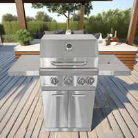 Barbecue à gaz moderne pour l'extérieur, grill cypriote, rôtissoire, brochettes de kebab avec grille automatique en acier inoxydable