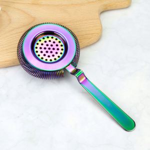 Colador Hawthorne de Acero Inoxidable SS304 con Mango Largo Curvo, Apto para Lavavajillas, Color Arcoíris, Herramienta de Bar para Cocteles - Product Image 2