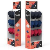 Présentoir en carton personnalisé pour supermarché avec crochets pour chaussettes, chapeaux et casquettes de baseball
