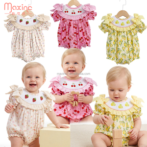 Ensembles de vêtements pour bébé, série assortie pour les sœurs, barboteuse à bulles tissée, vêtements de printemps pour les tout-petits - Product Image 6