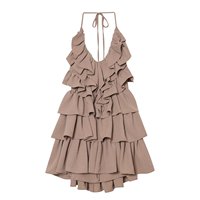GX1317 Nouvelle Collection Été 2026 – Robe Courte Sexy Style Urbain à Bretelles et Volants, Dos Nu Élégant pour Soirées