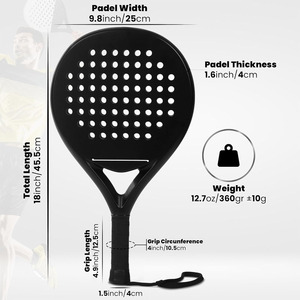 Raqueta de Tenis de Playa de Alta Calidad con Forma de Diamante y Fibra de Carbono, Raquetas de Paddle Tennis Premium Más Vendidas en Línea al Mejor Precio - Product Image 3