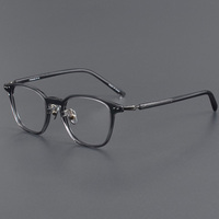 Monture de lunettes GMS829 rétro en acétate et titane, légère, de haute qualité, motif uni, convient à toutes les formes de visage, compatible avec les verres correcteurs