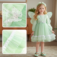 Robe de princesse fée pour filles, prête à être expédiée, doublure en coton, costume, perruque, ensemble de bijoux, fête d'anniversaire, livraison rapide