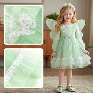 Disfraz de Princesa de Hadas Listo para Enviar, Forro de Algodón, Disfraz Infantil, Peluca, Juego de Joyas, Fiesta de Cumpleaños, Envío Rápido - Product Image 3