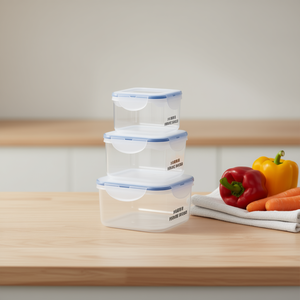 Recipientes Rectangulares para Almacenamiento de Alimentos Myrva, 3 Piezas, Tapas con Clip, Apilables, para Preservar la Frescura, Uso en la Cocina - Product Image 2