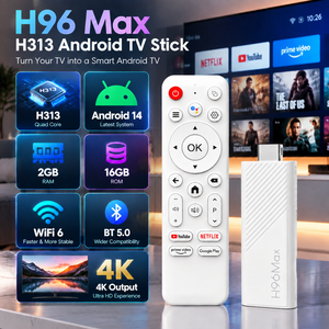Nouvel Adaptateur Clé TV Connectée Double Wi-Fi 5.0 H313 Android 14, 8 Go 16 Go 4K, Type <span class=keywords><strong>Fire</strong></span> TV <span class=keywords><strong>Stick</strong></span> avec Télécommande Vocale - Product Image 2