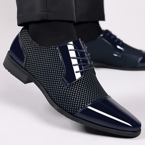 Chaussures de Mariage pour Homme en Polyester à Lacets, Nouveau Style Britannique et Coréen, Respirantes, à Bout Rond, Idéales pour le Printemps et l'Automne, Formelles et Décontractées - Product Image 2