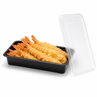 Boîte à bento longue TeGuan TG104 portable moderne jetable en PP de qualité alimentaire 14oz avec couvercle transparent en plastique, compatible micro-ondes et réfrigérateur