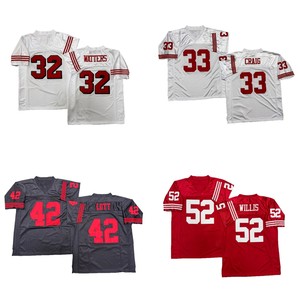 Maglia da Rugby Vintage da Uomo con Cuciture Stile Retrò Steve Young Joe Montana Deion Sanders Ricky Watters Roger Craig Ronnie Lott Taglie S - 3XL - Product Image 1