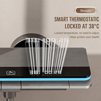 Columna de Ducha Termostática Cromada con Pantalla Digital LED de Temperatura y Teclas Tipo Piano para Proyectos Hoteleros, Venta al por Mayor