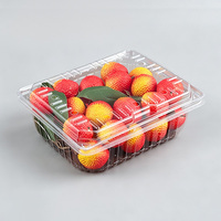 Groothandel 1000C Transparante Ademend Wegwerpbaar Aanpasbaar Scharnierend Clamshell PET Verpakking, 1000g Capaciteit voor Vers Fruit
