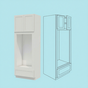 Vietnam Ready to Assemble Kitchen Pantry <b>Storage</b> Solid Wood Cabinet Double Oven Cabinet With Frame - Product Image 1