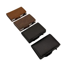 Dompet Kartu Minimalis Otomatis Anti-RFID dengan Penutup Snap, Penggunaan Bebas Tangan yang Praktis, Lapisan Aluminium Alloy