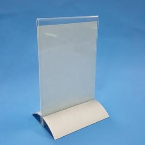 בסיס אלומיניום פורטרט אקריליק | מחזיק סימן כרטיס תפריט אקרילי מחזיק 8.5 אנכי "x 11" | a4 | a5 - Product Image 2