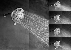 Pomme de douche pluie à 5 fonctions, pour salle de bain, douche avec pommeau en ABS - Product Image 3
