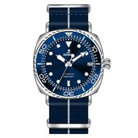 Montre de plongée en titane, chronographe en argent inoxydable S9721G, personnalisé pour hommes, Mouvement automatique, montre bleue