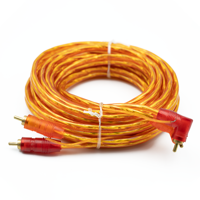 Braided Copper 2 RCA Male to Male Foil Shielded Audio Cable PVC Jacket 5m Length for Car Audio System Amplifier in Stock
