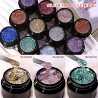 Gel de construction argenté français sans HEMA ni TPO, auto-nivelant, effet gelée, sans chaleur, pour extensions d'ongles UV, vente en gros