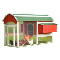 Outdoor Yard Terrace Mesh Wood Chicken Coop, Hen House