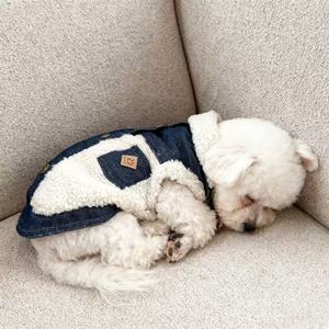 Gilet pour chien de compagnie, doublure polaire, vêtements chauds rembourrés en coton pour chiens de petite et moyenne taille, Teddy Bichon Frise Schnauzer, design uni - Product Image 3