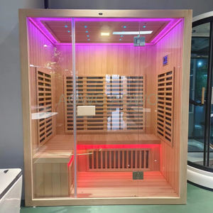 Precio de fábrica Sala de sauna Sauna de vapor Capacidad de bañera de hidromasaje Diseño moderno con luces Bañera de madera de cedro rojo Madera al aire libre - Product Image 1