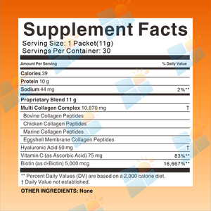 Poudre de collagène multi-sources de qualité supérieure pour complément alimentaire, enrichie en acide hyaluronique et vitamine C - Product Image 2