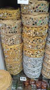 Bordure en dentelle brodée avec fil métallique, bordure décorative pour vêtements ethniques et de mariée - Product Image 4