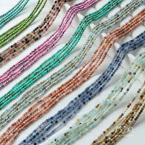 Perles en vrac de 3 mm en Agate Naturelle, <span class=keywords><strong>Jade</strong></span>, Turquoise, Tourmaline pour la fabrication de bijoux, bracelets et colliers faits main - Fournitures de bijouterie Jinhua - Product Image 3