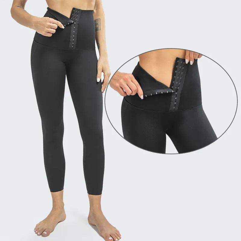 Leggings de Yoga 2 en 1 pour femmes, culotte taille haute, peau de requin, pantalon taille haute, pression,