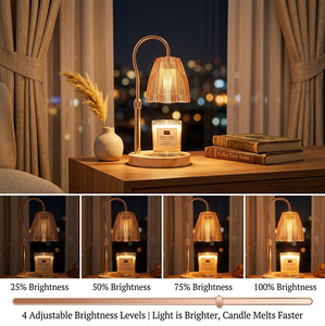 Lámpara Calentadora de Velas con Control de Temporizador y 4 Niveles de Intensidad, Brazo Metálico en Oro Champán, para Decoración de Interiores de Estilo Mid-Century - Product Image 4