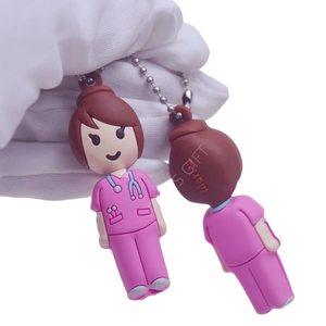 Gros personnalisé Stock infirmière forme disjoncteur en caoutchouc souple coupe soins infirmiers blister sûr ouvre-ampoule en verre PVC avec porte-clés - Product Image 4