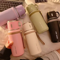 Botol Vakum Stainless Steel Bebas BPA Kapasitas Besar 30oz Tutup 2-in-1 Termos Portabel Dua Fungsi Minum Tahan Panas 6-12 Jam