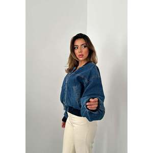 Chaquetas Bomber de Mezclilla Azul para Mujer, Abrigos y Chaquetas al por Mayor, Categoría de Productos - Product Image 4