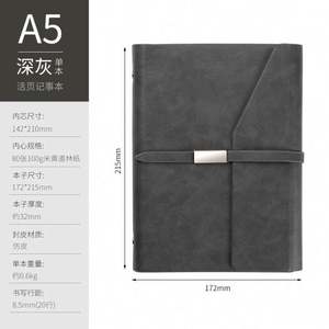 Cuaderno de Negocios A5 de Hojas Sueltas con Hebilla de Cinturón, Cuero PU, 80 Hojas, Set de Regalo Personalizable con Logotipo Impreso Extraíble - Product Image 6