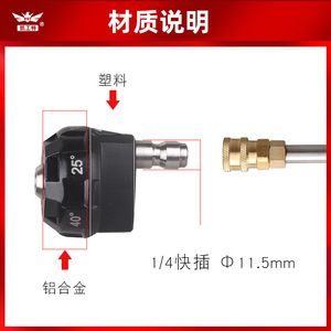 Pistolet à eau haute pression en aluminium 6 en 1 avec buse de pulvérisation réglable, rotation à 360 degrés et tête de pulvérisation en forme d'éventail - Product Image 4