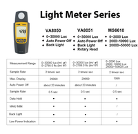 VA8050-1 Luxmètre Photomètre Instrument de mesure de l'éclairement pour les niveaux de lumière