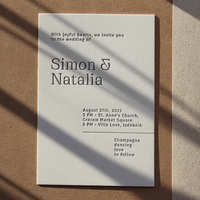 Invitations de mariage haut de gamme personnalisées en typographie, cartes en papier coton gaufré, affiches, cartes de menu de luxe pour invités, cartes premium