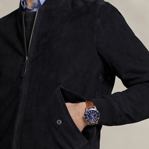 NAFA Customized <strong>Mens</strong> Classical NavyBlue Genuine Suede Leather Bomber <strong>Aviator</strong> Flight <strong>Jacket</strong> With Best Quality - Product Image 3