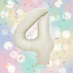 Globo de Número Color Crema de 100 cm, Metalizado, para Fiestas de Cumpleaños Infantiles - Product Image 5